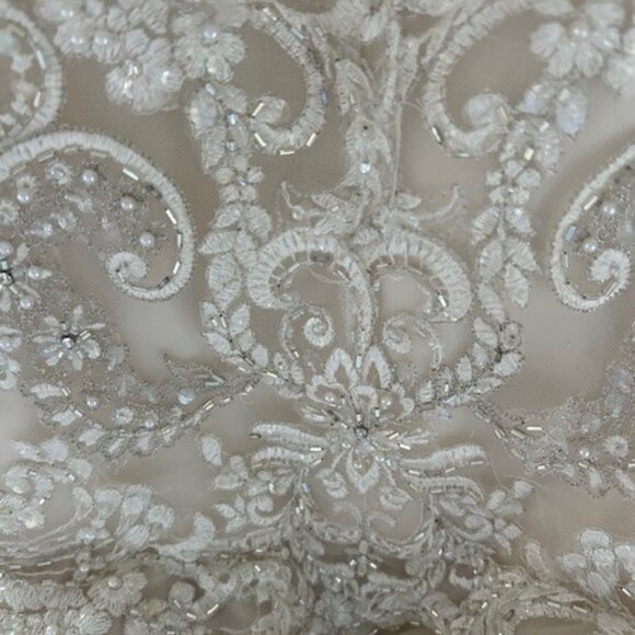 Maggie Sottero Wedding Dress Malina size 12 Ivory/Gold/Pewter - Picture 5 of 11